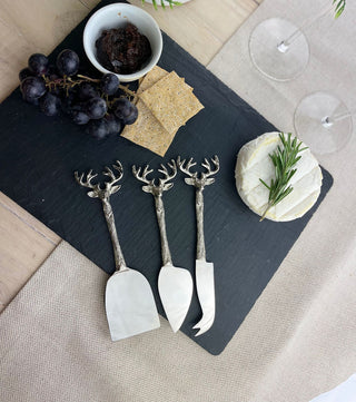 Stag cheese knives . set of 3