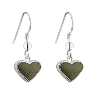sTERLING SILVER HEART MARBLE DROP EARRINGS