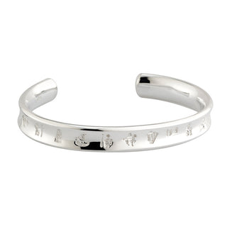 Sterling Silver HISTORY OF IRELAND MEDIUM TORC BANGLE