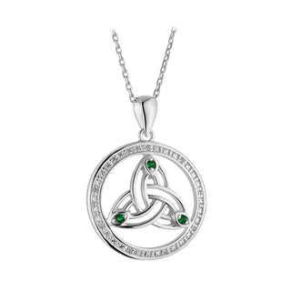 STERLING SLIVER CRYSTAL TRINITY CIRCLE NECKLACE