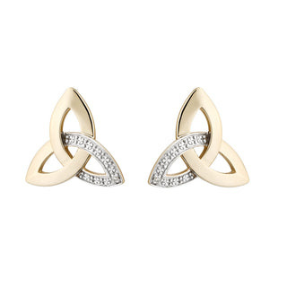 10K DIAMOND TRINITY STUD EARRINGS