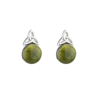 sTERLING SILVER MARBLE TRINITY KNOT STUD EARRINGS