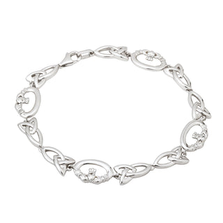 Sterling Silver CLADDAGH & TRINITY BRACELET