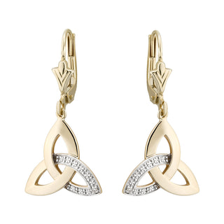 10K DIAMOND TRINITY DROP EARRINGS