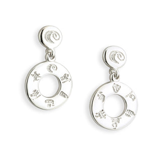 sTERLING SILVER HISTORY OF IRELAND DOUGHNUT EARRINGS