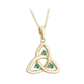 10K EMERALD TRINITY NECKLACE
