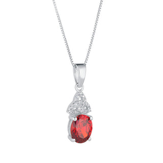 STERLING SLIVER CZ TRINITY BIRTHSTONE NECKLACE JANUARY