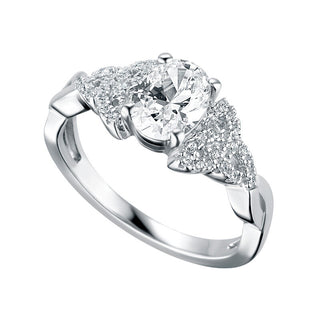 STERLING SILVER CZ TRINITY BIRTHSTONE RING APRIL