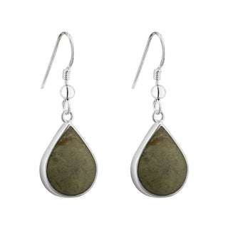 sTERLING SILVER TEAR DROP MARBLE DROP EARRINGS