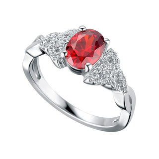 STERLING SILVER CZ TRINITY BIRTHSTONE RING JANUARY