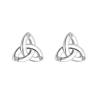 14KW FLUSH SET DIAMOND TRINITY K NOT STUD EARRINGS