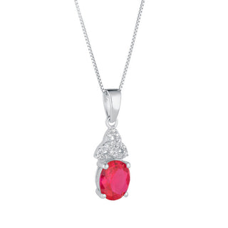 STERLING SLIVER CZ TRINITY BIRTHSTONE NECKLACE JULY