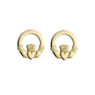 10K GOLD SMALL CLADDAGH STUD EARRINGS