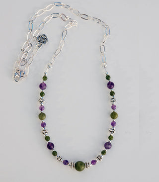 Amethyst and Connemara Marble Necklace