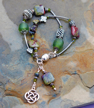 Cliodna Double-strand Dragon Blood Jasper Bracelet