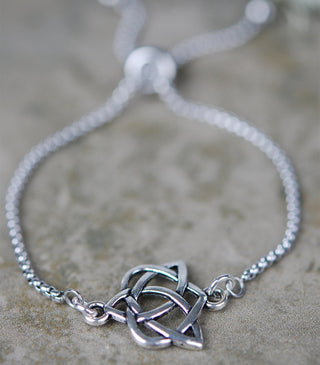 Celtic TriHeart Knot Slide Bracelet