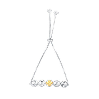 Sterling Silver & GP SHAMRCK SLIDER BRACELET