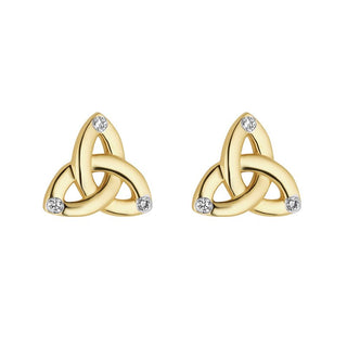 14KY FLUSH SET DIAMOND TRINITY K NOT STUD EARRINGS