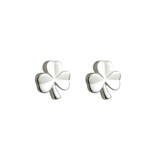 SILVER KIDS SHAMROCK STUD EARRINGS