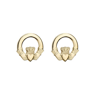 14K GOLD CLADDAGH STUD EARRINGS