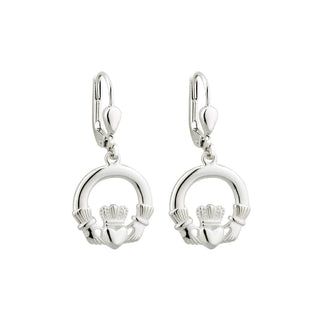 sTERLING SILVER CLADDAGH DROP EARRINGS