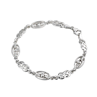 Sterling Silver BRACELET 4 CLADD./5 CELTIC LINKS