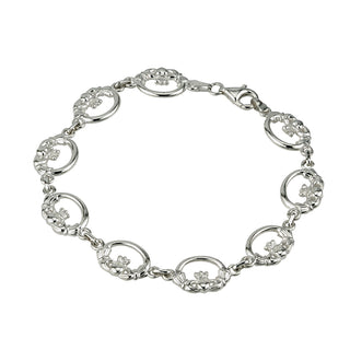 Sterling Silver BRACELET 8 CLADDAGH LINKS