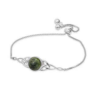 Sterling Silver CONNEMARA MARBLE TRINITY KNOT BRACELET