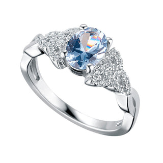 STERLING SILVER CZ TRINITY BIRTHSTONE RING DECEMBER