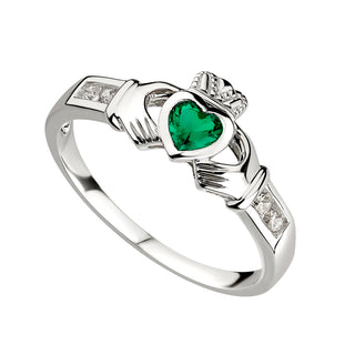 STERLING SILVER CLAD. SYN.EM / CZ SHOULDERS