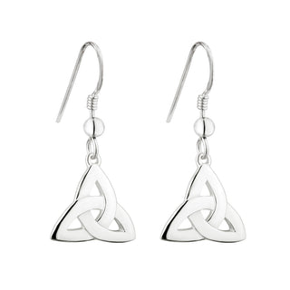 SILVER TRINITY KNOT DROP EARRINGS