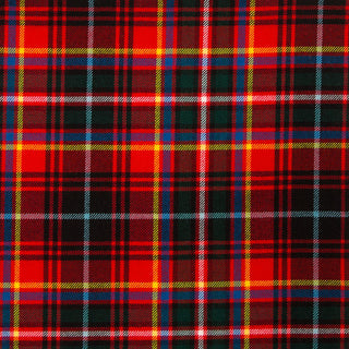 Innes Red Modern Tartan Fabric Material Medium Weight, Medium Weight Tartan Fabric