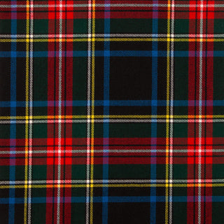 Medium Weight Tartan Fabric, Stewart Black Modern Tartan Fabric Material Medium Weight