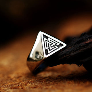 Angular Valknut Ring