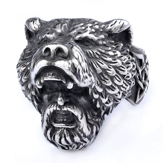 Celtic  Bear Spirit Totem with Celtic Knots Ring