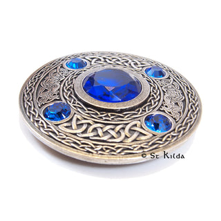 Plaid Brooch 5 Stone Gemset