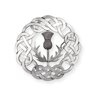 Ropework Thistle Pewter Plaid Brooch