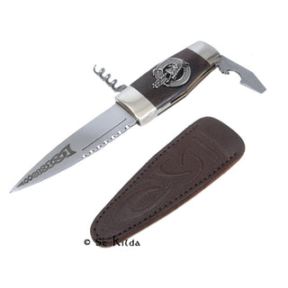 Officers Sgian Dubh with Bagpiper Crest