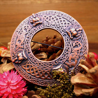 Copper Lion Plaid Brooch