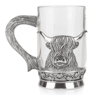 Highland Cow Glass Tankard