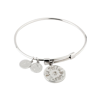 Sterling Silver HOI 3 DISC CHARM BANGLE