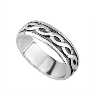 STERLING SILVER CELTIC BAND WIDE