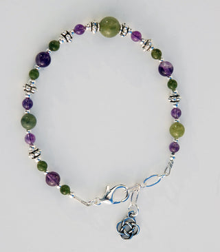 Amethyst and Connemara Marble Bracelet
