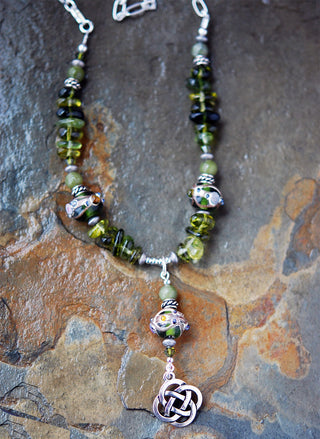 Connemara Marble and Moss Quartz Necklace