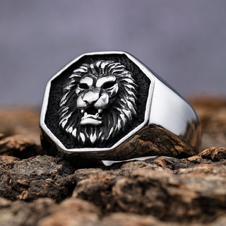 Octagon Lion Ring